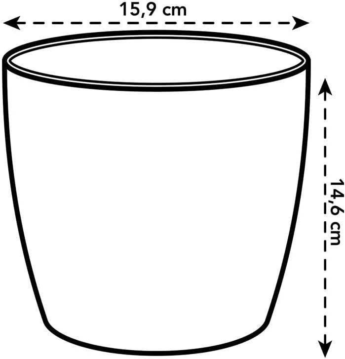elho Brussels Round 16 - Flower Pot for Indoor - 100% Recycled Plastic - Ø 16.0 x H 14.7 cm - Green/Sorbet Green