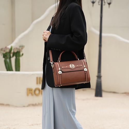 MKF Collection Crossbody Bag for Women, Vegan Leather Designer Shoulder Bag Purse Handbag By Mia K4