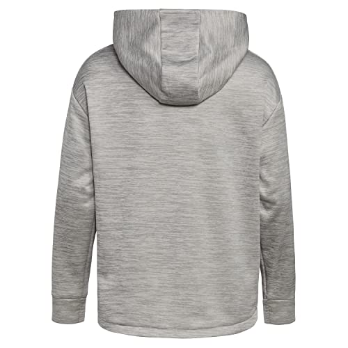 Sweat à capuche gris fille adidas en molleton chiné taille S - 2