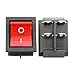 Red Light On Off AC Rocker Switch 250V 16 AMP 125V 20A DPST 4 Lug terminals