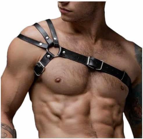 Arnés de Pecho para Hombres Pecho Trasero Ajustado de Cuero Sexy ...