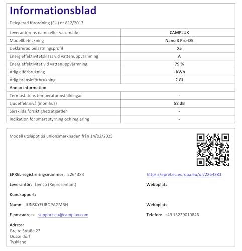 CAMPLUX Nano 3 Liter Gasdurchlauferhitzer Mobiler mit Wasserpumpe & Griff, 12 Volt, 50mbar LPG, für Campingdusche, Nano 3 Pro-DE