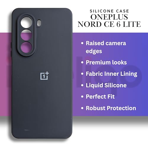 Image of Silicone Case Compatible with OnePlus Nord CE 6 Lite | Soft Protective Back Cover with Fabric Inner Layer & Precise Cutouts + Free Cable Protector