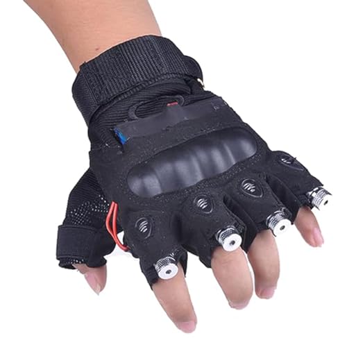 GKPLY Illuminez les gants, accessoires de performance sur scène rechargeables à LED, gants lumineux avec 4 lampes pour fête, discothèque, clubs, spectacle...