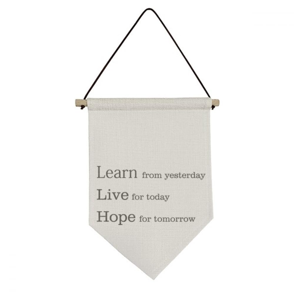 Drapeau en toile à suspendre Learn Live Hope pour décoration murale verticale