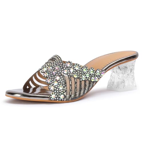 Image of Denill Women Wedding /Party Block Heel Slip-On Fashion Sandal for Women & Girls