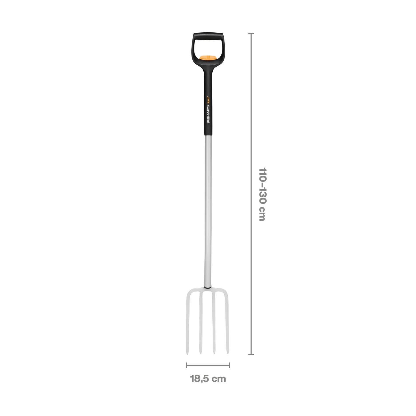 Fiskars Szpadel teleskopowy do twardych, kamienistych gleb, z 4 zębami, długość od 1,10 m do 1,30 m, stal borowa, czarny/srebrny, SmartFit, 1070717