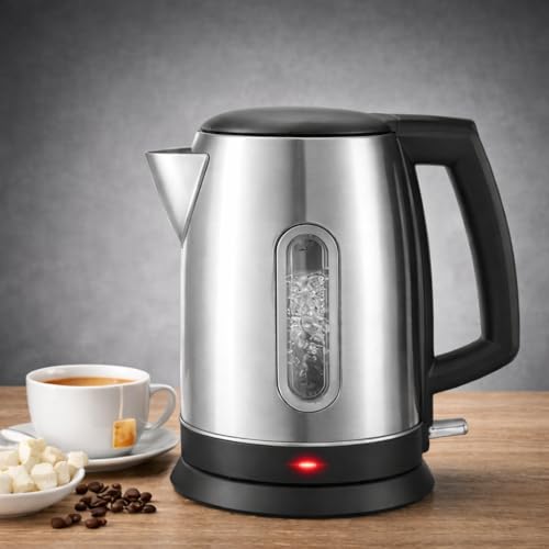 Image of NEEPRA Neepra Enterprise Electric Kettle 1.7 Litre | Stainless Steel Body | Auto Cut-Off | Fast Boil | Cordless Electric Kettle for Tea, Coffee & Hot Water (Steel 1.7L)