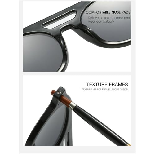 helena Retro Vintage Double beam Pilot Sunglasses Women 70s Trendy round Stylish UV400 Outdoor punk Sun Glasses S654