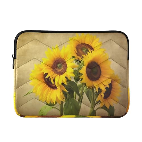 Funda Vintage para Laptop 13-14 Pulgadas con Diseño de Girasoles