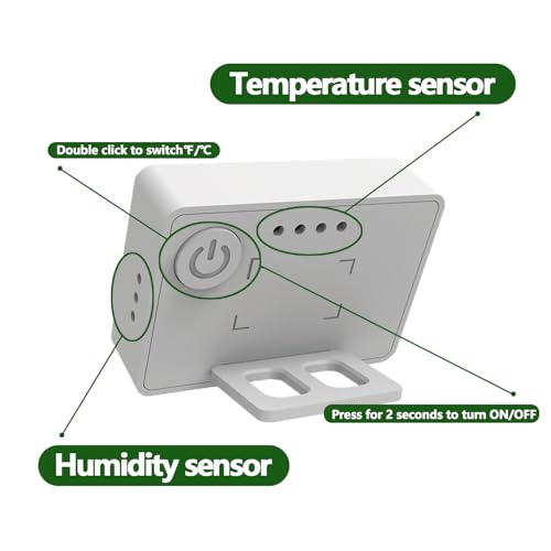 Image of Reptile Thermometer Hygrometer with Climate Comfort Indicator, Fast Accurate LCD Digital Temperature & Humidity Monitor for Terrarium, Bearded Dragon, Gecko, Snake Tank