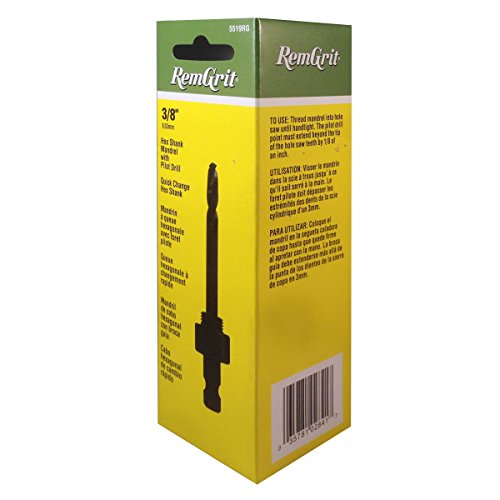 Disston E0102841 RemGrit Hole Saw Accessories Hex Shank Mandrels, 3/8-Inch