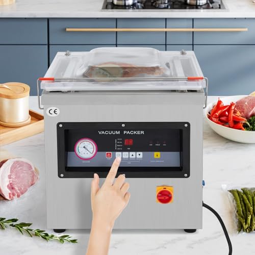 Image of Chamber Vacuum Sealer,Auto Seal,19.8 Cbm /h,900W,15.7 inch Sealing Width,Stainless Steel,Professional Food Vacuum Packaging Machine for Household and Commercial Use,For Food Preservation