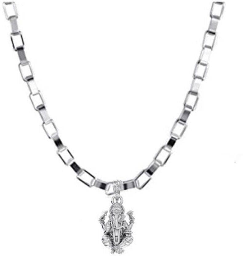 Pendentif Ganesh en argent sterling 925 évite les allergies cutanées avec sa chaîne vénitienne