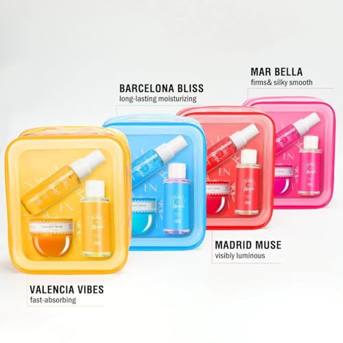 Bath & Body Gift Set – 3 Scents Available – Travel Size Spa Kit for Women (Small, Madrid Muse)