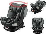  nania Silla de Auto isofix ENO 360° Grupo 0/1/2/3 (0-36 kg) con protección Lateral, reductores de bebés, Vuelta a la Carretera 0-18kg (Gris)