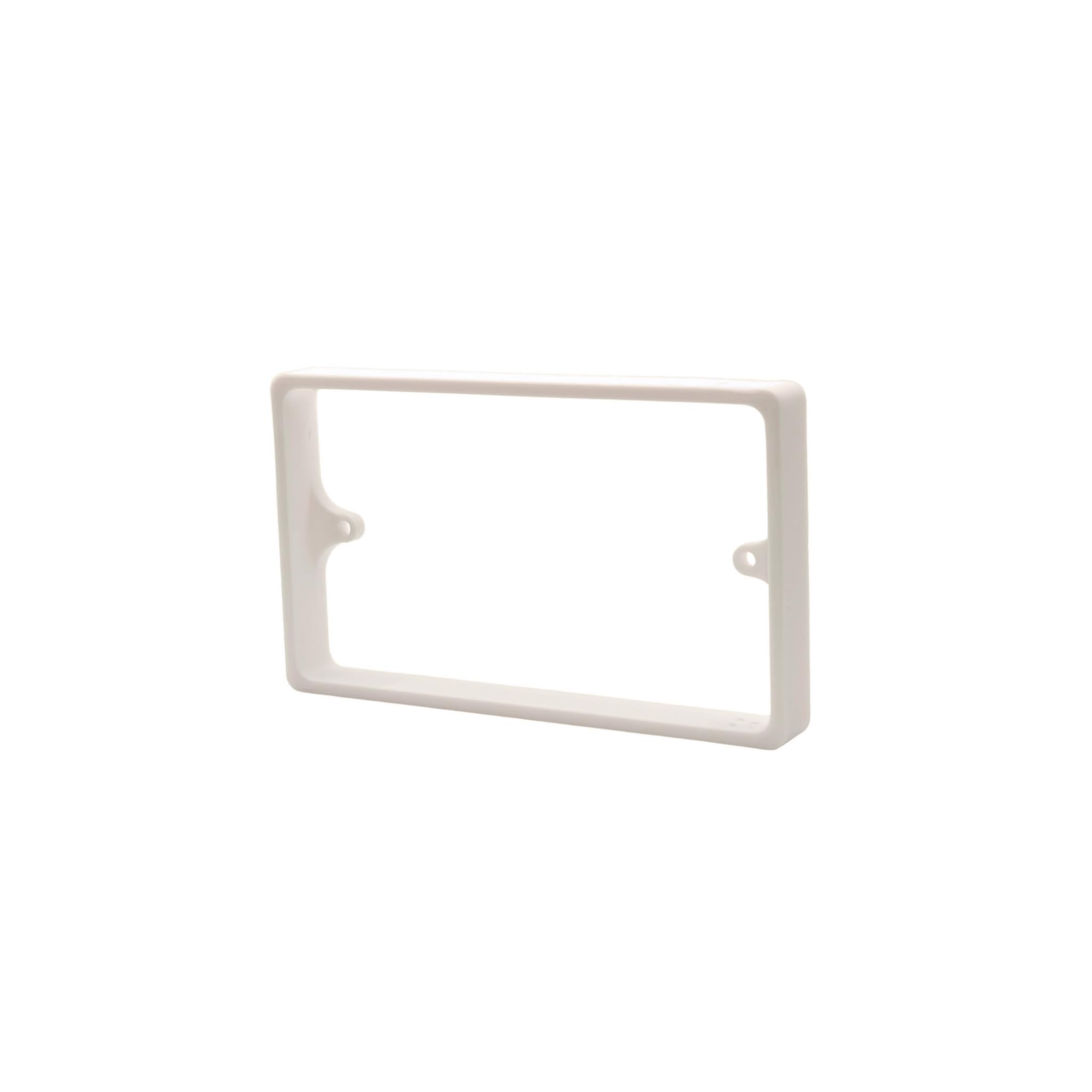 2-Gang Socket Spacer 15mm Ivory - UK Made Double Back Box Extender for Tiled, Acoustic & Slat Walls