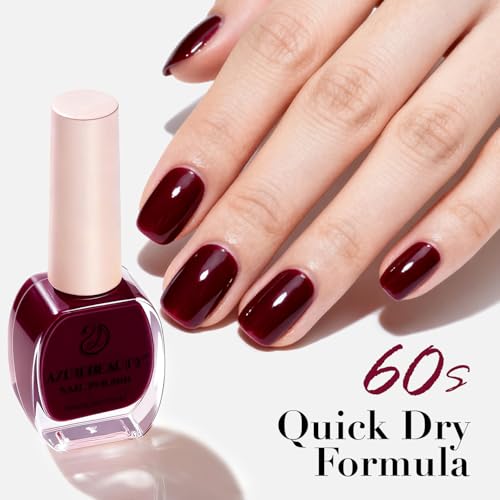 Image of AZUREBEAUTY Dark Red Quick Dry Nail Polish