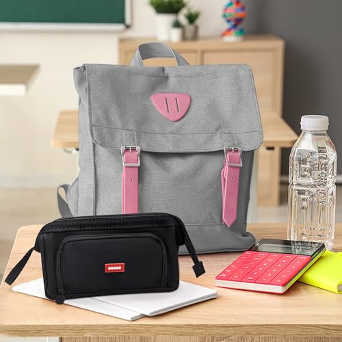 Image of Large Capacity Pencil Case Big Pencil Pouch Special Aesthetic School Pen Bag For Girls Teen nurse Adults Kids Soft Organizer With Zipper Cute Travel Pencil Pouches Estuche Para Lapices Black