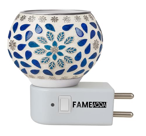 Image of Glass Kapoor Dani Electrical Camphor Diffuser /Multipurpose Aroma Dhoop Dani /Camphor Diffuser Burner for Home /Kapurdani Night Lamp with On /Off Switch for Heating