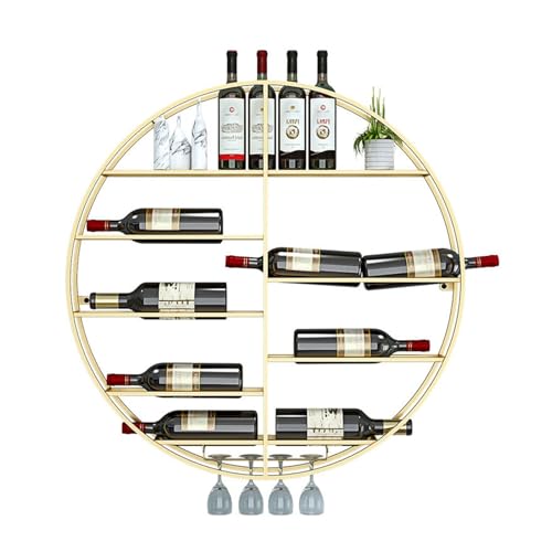 Casier à vin mural doré 70 cm avec support verres cuisine salon
