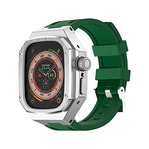 Boîtier en métal de luxe 49mm en acier inoxydable avec bracelet silicone style sport