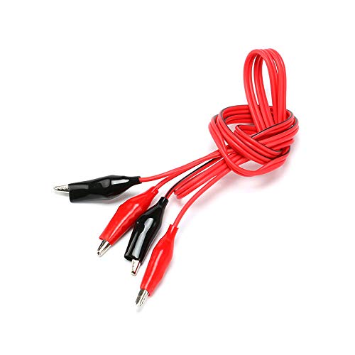 Image of 2 Groups 1M Alligator Clips Electrical, Insulated Test Leads for Precise Electrical Testing, Circuit Connection, Experiment - Durable and Multifunctional (Red & Black) line