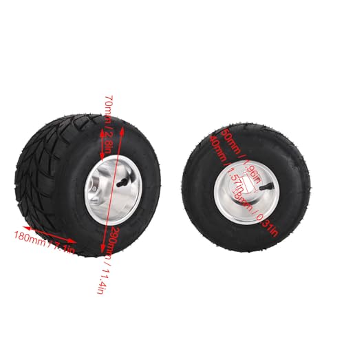 Reifen und Felge 11 x 7,10 5, 1 Packung schlauchlose Hinterreifen mit Aluminiumrad für ATV UTV Go-Kart-Wagen, Stabilitätskontrolle im Low-Profile-Design