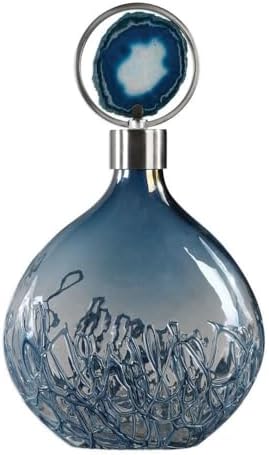 Uttermost Rae 18 1/2" High Sky Blue Iridescent Glass Bottle