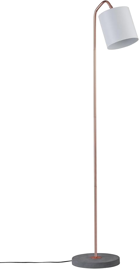 Paulmann Paulmann 79625 Neordic Oda vloerlamp max. 1x20W vloerlamp voor E27 lampen Vloerlamp, 230V metaal/beton zonder lampen, wit mat, koper, grijs