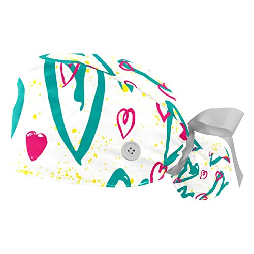 Chapeaux de travail pour hommes et casquettes bouffantes JDEZ femmes motif cœur