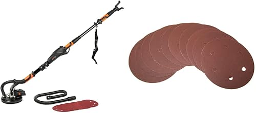 WEN DW5062 - Lijadora de paneles de yeso de velocidad variable de 5 amperios con manguera de polvo de 15 pies lijadora de paneles de yeso negro y