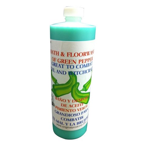 Original Botanica Green Pepper Big Al Bath and Floor Wash Spiritual Cleansing Negative Energy Protection Herb Purification, for Jinx Removal Witchcraft Spell Remover, 16oz