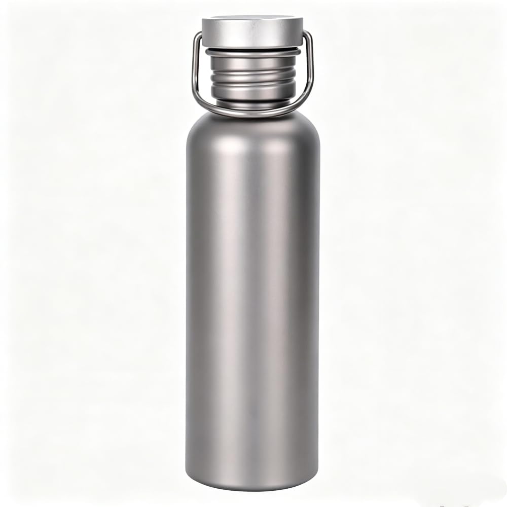 Bouteille d'eau en titane de 750 ml - Fournitures de camping en plein air - Pour tourisme, sport, cyclisme, randonnée, camping - Avec manchon