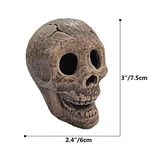 Ceramic Human Skull Fire Log Fireproof Skull Logs For Fire Pit,Fireplace, Gas, Halloween Horror Skull Decorations (6, Black) #TOP1
