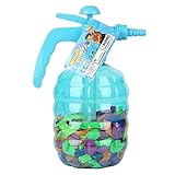 sunflowerany Wasserballon Füller Wasserballon Pumpe mit 500 Ballons 3-in-1 Sprühflasche Manuelle Füllung Spielzeug Tragbare Pumpstation Luft und Wasser Ideal für Sommer Pool Party