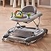 VEVOR 4-in-1 Baby Walker, Foldable Baby Activity Center with Wheels, 3 Adjustable Height, Music & Toys Tray, Learning-Seated | Walk-Behind | Rocker | Bouncer Toddler Walker for Boys Girls 6-24 Months