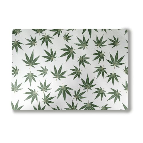 Glossy Glitter Laptop Skin Compatible with Alienware M18 R2 (2024) - Pot Leaves Green - Premium 3M Vinyl Protective Wrap Decal Cover - Easy to Apply | Crafted in The USA by MightySkins