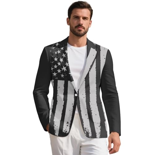 AFPANQZ Men's Sport Coats & Blazers Notched Lapel One Button Lightweight Slim Fit Stylish Suit Jacket with Pockets,S-5XL