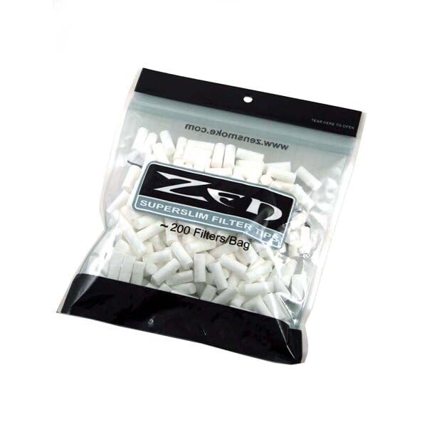ZEN Filter Tips - Super Slim Cigarette Filters - 200 Super Slim Rolling Tips (1 Bag of 200) incl. Frugal Smoker Sticker