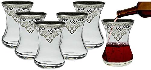 Modern Stemless Wine Glasses, Set of 6 - Passover Kiddush Cup - Elegant Occasions Glass 4.75 oz (Silver)