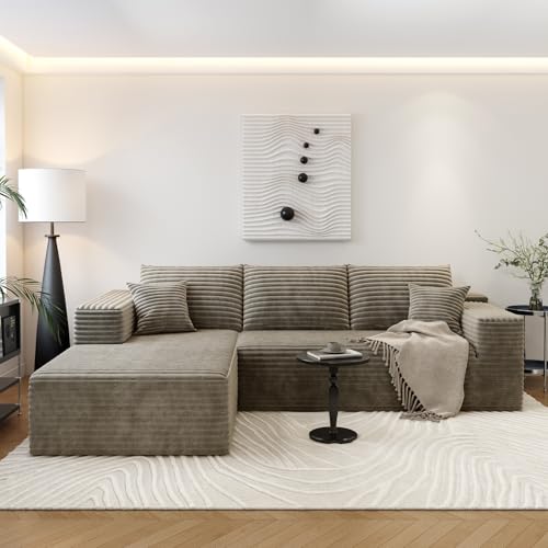 Image of Settab 95 inch Boneless Couch Modular Sectional Sofa L-Shape Lounge Cloud Couch,Flexible Module Combination for Living Room, No Assembly