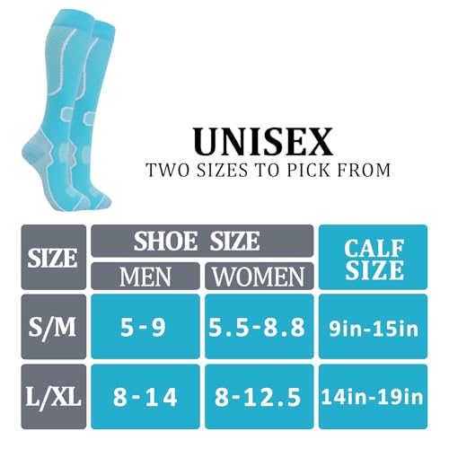 fenglaoda 6 Pairs Compression Socks for Women & Men Knee High Cute Circulation Socks for Nurse Pregnant Travel Athletic2