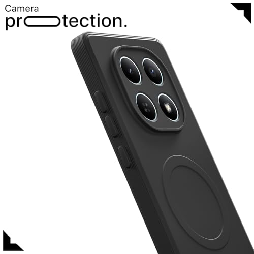 Image of Pikkme Back Cover for Redmi Note 15 5G Soft Matte Silicone Mag-Safe Design (Mag-Safe Not Support) Camera Protection | Slim Fit Bumper Cover (Black)