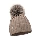 Produktbild ELIMELI Kaschmir Mütze Damen Winter warme Strickmütze Wollmütze mit Kaschmir Wintermütze mit Kunstfell Bommel Slouch Strick Beanie Damen für Winter Bommelmütze Hergestellt in EU (Hellbraun)