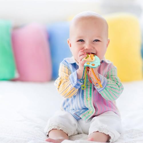 Image of Kidology Pull String Toy for Babies Teething Strings Sensory Montessori Toys Baby Girl,Travel Toy for 6+Months Boy Food Grade Silicone Fine Motor Skills Toy for Toddlers (Elephant Design 2)