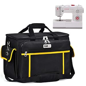 cab55 Sewing Machine Case, Sewing Machine Carrying Bag with Removable Padding Pad, Tote Bag for Sewing Machine and Extra Sewing Accessories, Black, 17 x 10.25 x 13.25 inches, Compatible,unique