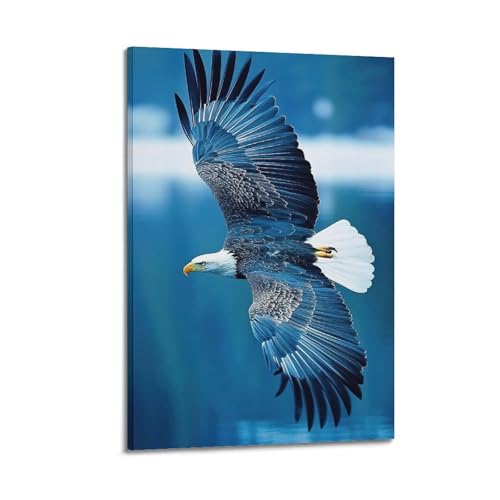 Poster d'aigle volant moderne WIZIGM 20x30 cm encadré pour salon