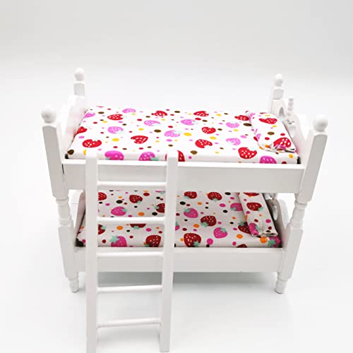 Sxfse Loft Bed, 1:12 Wooden Dollhouse Miniature Furniture Decor Bunk Bed With Ladder, Kids Children's Bedroom Set Play Toy #TOP1