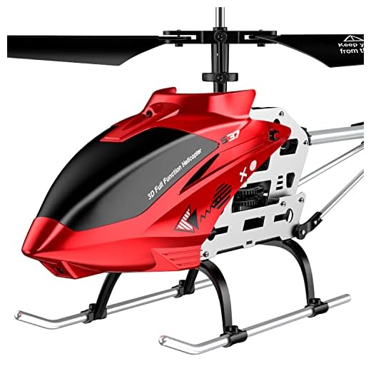RC Helicopter, S37 Aircraft with Altitude hold, 3.5 Channel, Sturdy Alloy Material, Gyro Stabilizer and High &Low Speed, Multi-Protection Drone for Kids and Beginners to Play outdoor&Indoor-Red